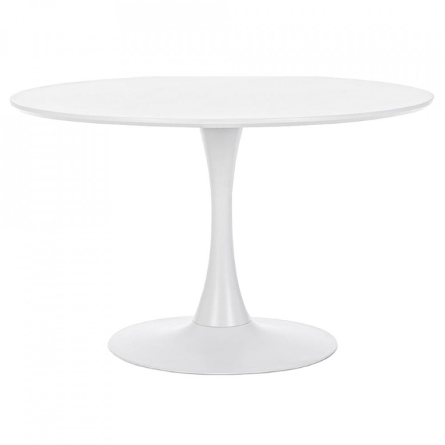 Masa dining alba din MDF si otel 120 cm Bloom Bizzotto