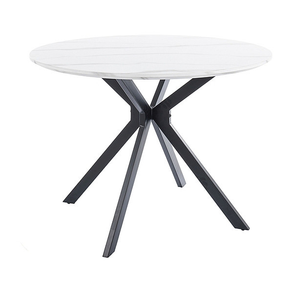 Masa dining alba/neagra din lemn 100 cm Aster The Home Collection