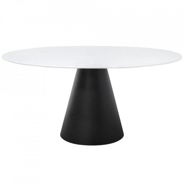 Masa dining alba/neagra din metal 150 cm Congo Versmissen