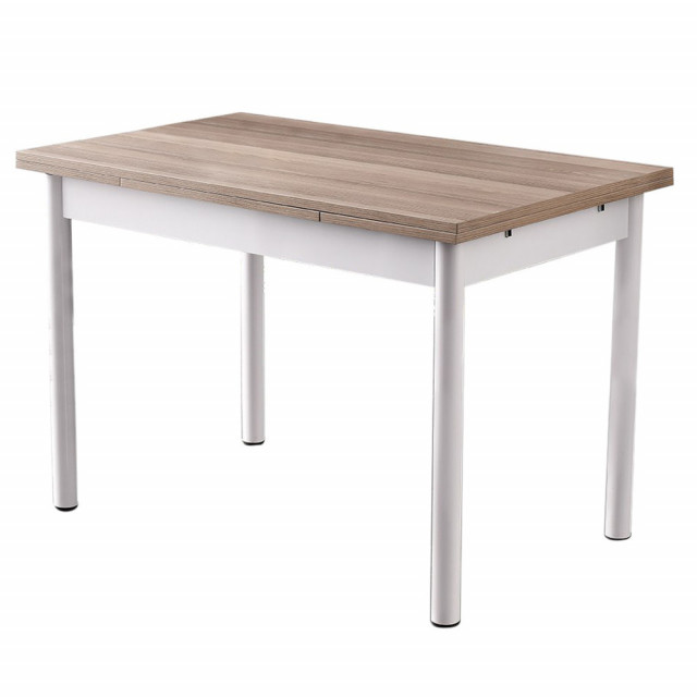 Masa dining extensibila maro deschis/alba din metal 70x110(170) cm Polo The Home Collection