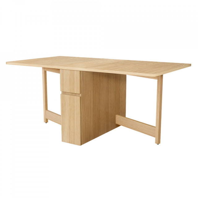 Masa dining extensibila maro din lemn 90x170 cm Kungla Drop-Leaf Woodman