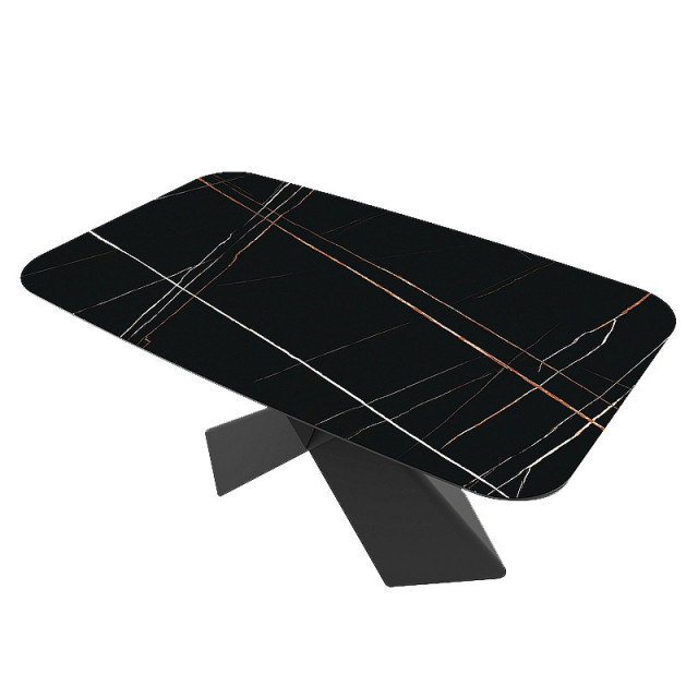 Masa dining extensibila neagra din metal 95x160(240) cm Avangard The Home Collection