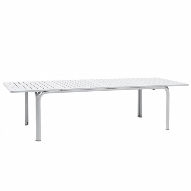 Masa dining extensibila pentru exterior alba din aluminiu 100x210(280) cm Alloro Nardi