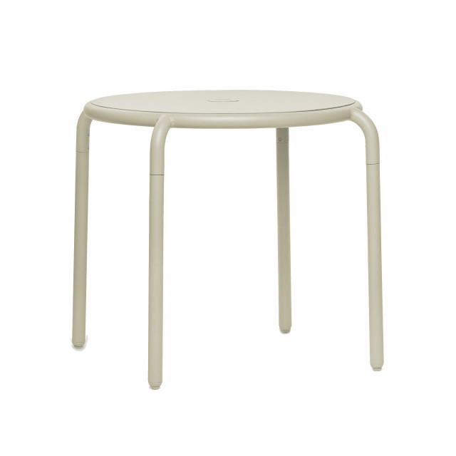 Masa dining exterior crem din aluminiu 80 cm Toni Bistro Fatboy