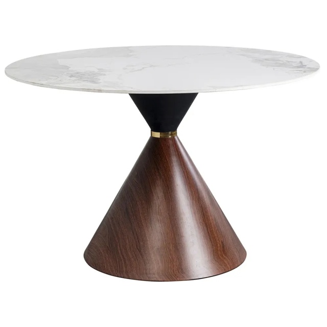 Masa dining maro/alba din metal 120 cm Cono Kare