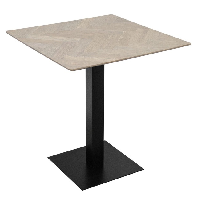 Masa dining maro/negru din lemn 70x70 cm Herringbone Versmissen