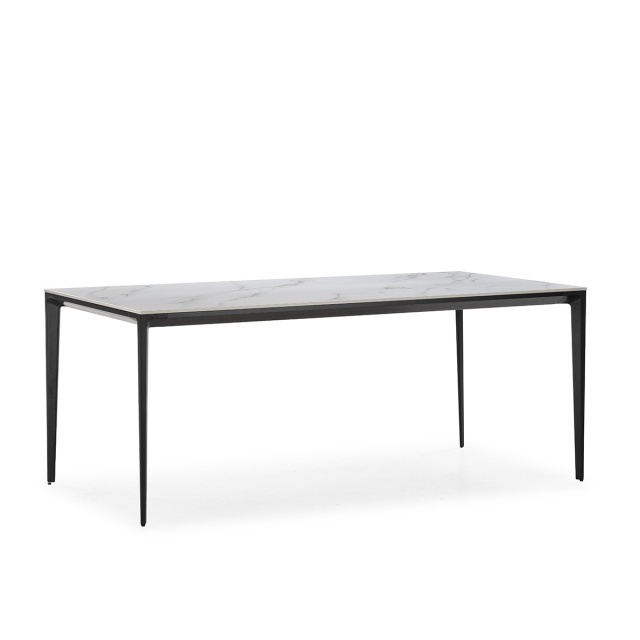 Masa dining neagra din ceramica 90x180 cm Glory Thai Natura