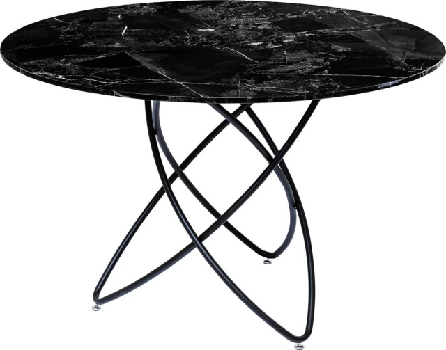 Masa dining neagra din metal 120 cm Molekular Kare