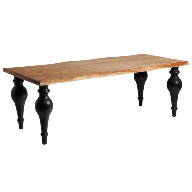 Masa dining neagra/maro din lemn 98x220 cm Zenica Vical Home