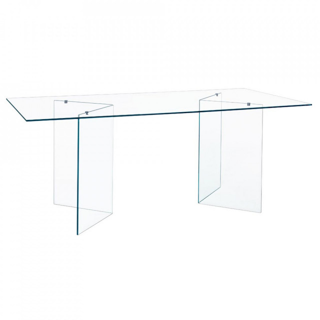 Masa dining transparenta din sticla 90x180 cm Iride Bizzotto