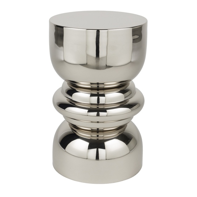 Masa laterala argintie din metal 30 cm Kinga The Home Collection