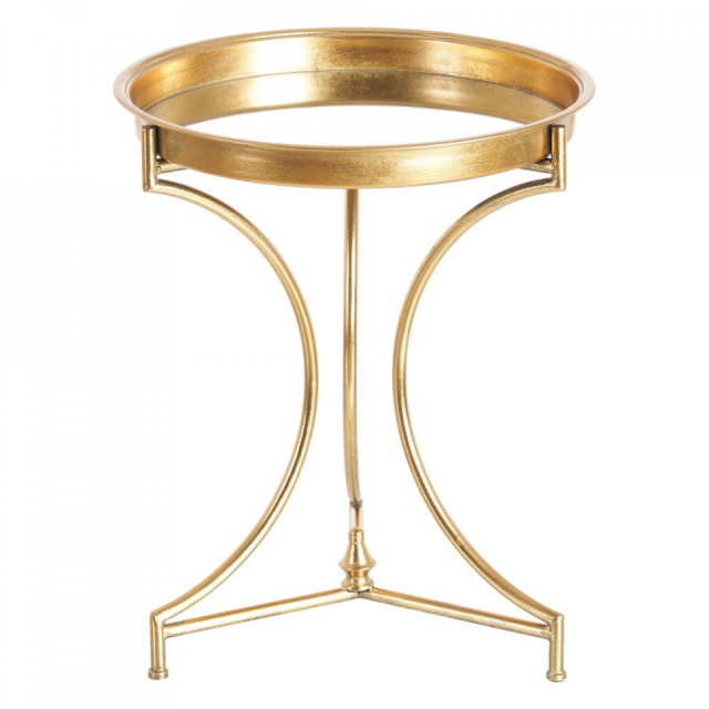 Masa laterala aurie din sticla si fier 51 cm Loppi The Home Collection