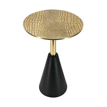 Masa laterala aurie/neagra din metal 29 cm Cobra Richmond Interiors