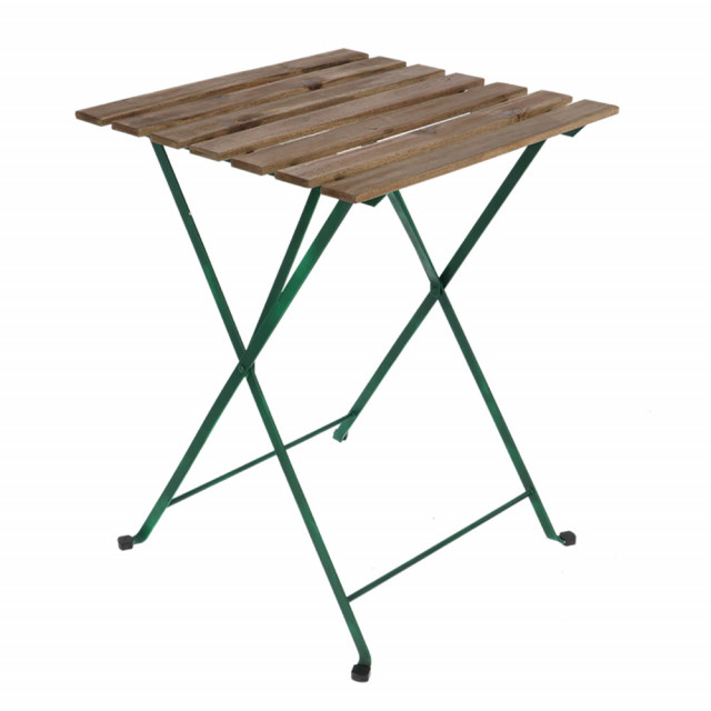 Masa laterala exterioara maro/verde din lemn 60x60 cm Gunte Esschert Design
