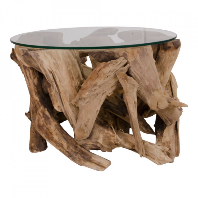 Masa laterala maro din lemn 60 cm Grand Canyon House Nordic