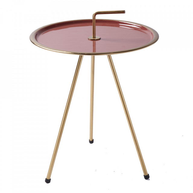 Masa laterala rosu corai/aurie din metal 42 cm Simply Clever The Home Collection