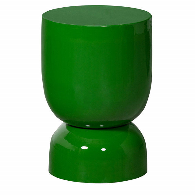 Masa laterala verde din metal 47 cm Hekla Woood