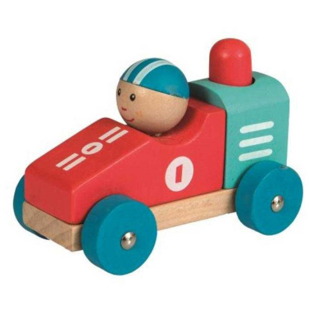 Masina de jucarie multicolora din lemn Car Race Egmont Toys