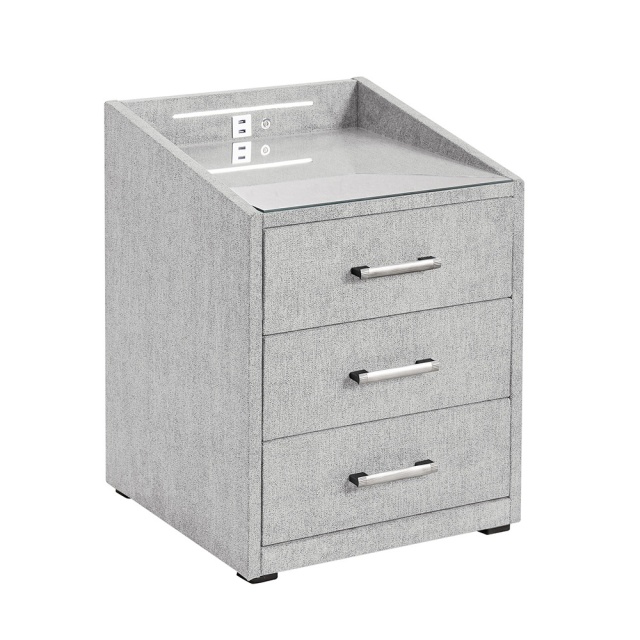 Noptiera argintie din lemn Nako Uran The Home Collection