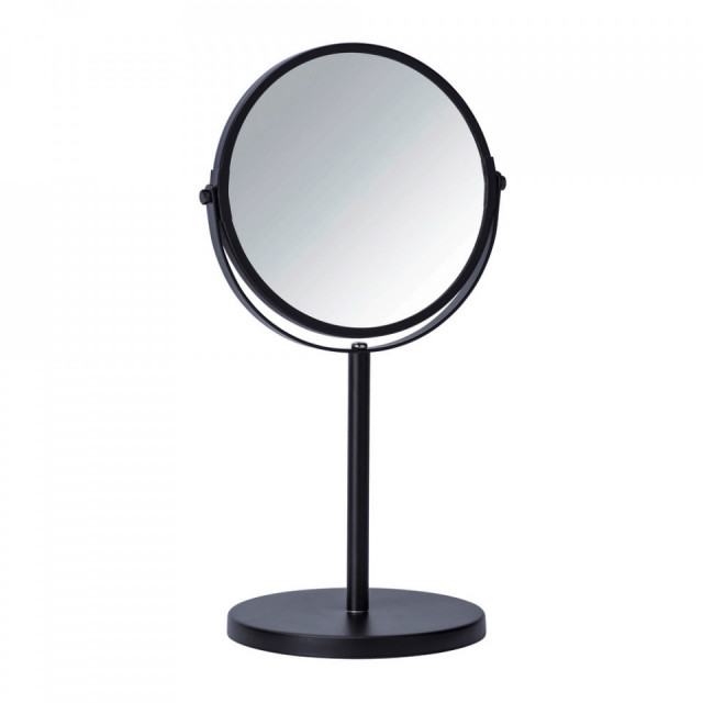 Oglinda cosmetica de masa neagra din metal 18x34 cm Assisi Wenko