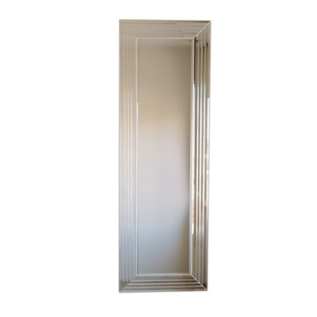 Oglinda dreptunghiulara argintie din lemn 40x120 cm Goks The Home Collection