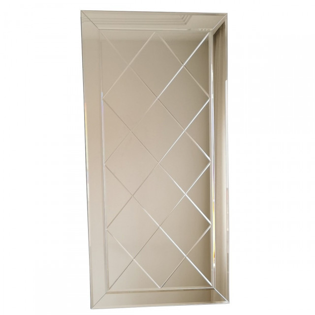 Oglinda dreptunghiulara argintie din lemn 65x130 cm Silla The Home Collection