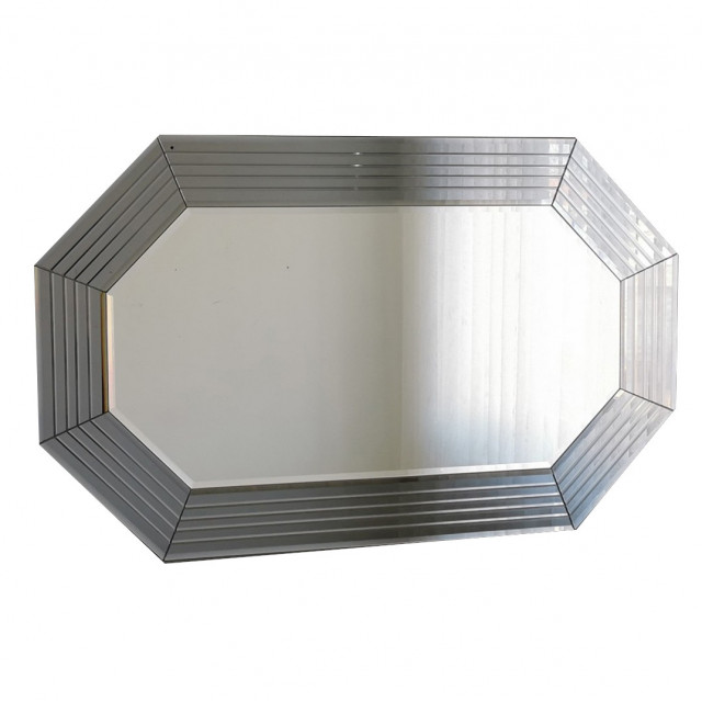 Oglinda octagonala argintie din lemn 60x100 cm Mira The Home Collection