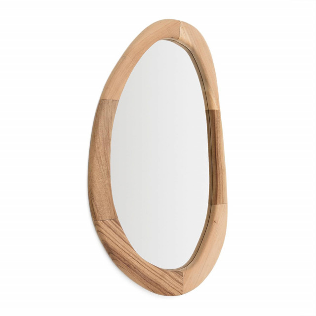Oglinda ovala maro din lemn 60x107 cm Selem Kave Home