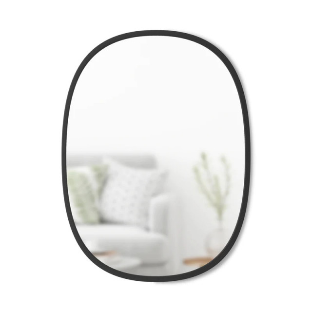 Oglinda ovala neagra din fibre sintetice 46x61 cm Hub Umbra