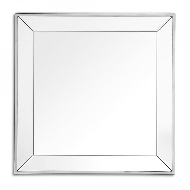 Oglinda patrata argintie din inox si MDF 60x60 cm Ventura Eichholtz