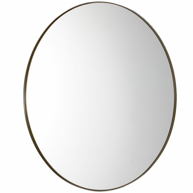 Oglinda rotunda aurie din metal 120 cm Luna Thai Natura