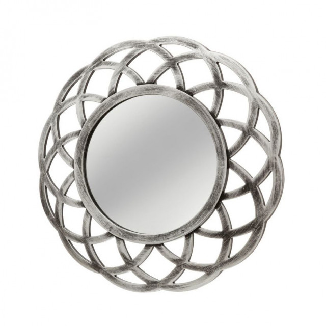 Oglinda rotunda gri argintiu din polipropilena 40 cm Circular The Home Collection
