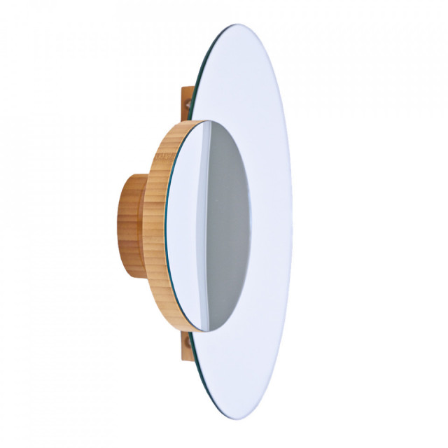 Oglinda rotunda maro din bambus 45x59 cm Eclipse Arena Wireworks London