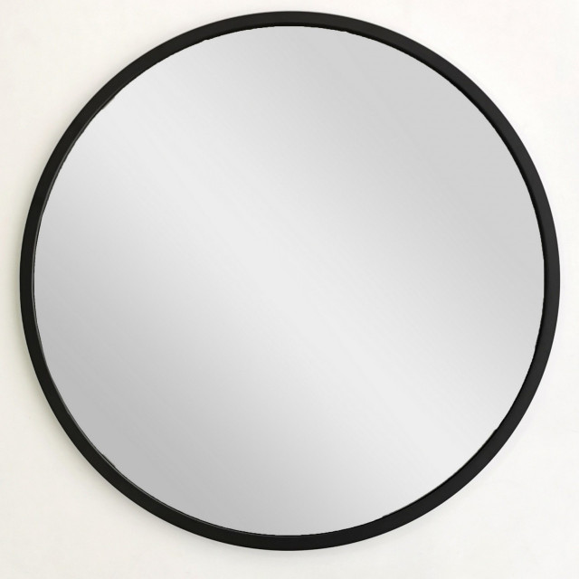 Oglinda rotunda neagra din metal 60 cm Ayna The Home Collection