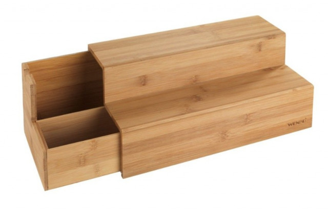 Organizator pentru bucatarie maro din lemn si plastic  Bamboo Stairs Wenko