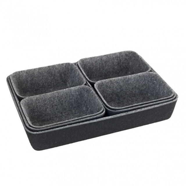 Organizator sertar 7 piese gri din fibre sintetice Drawer Wenko
