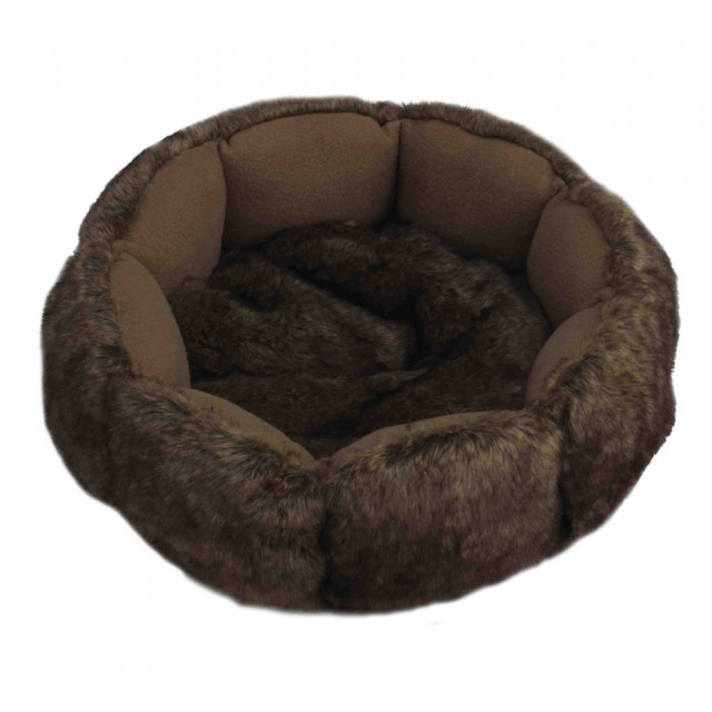 Patut pentru animale de companie maro din blana artificiala si fleece Tirsa S Happy-House