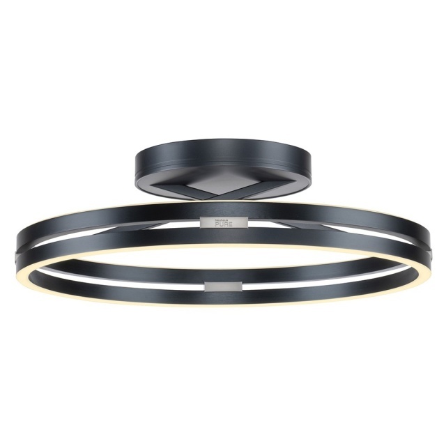 Plafoniera gri din metal cu 2 LED-uri Pure Loop Zuma Line