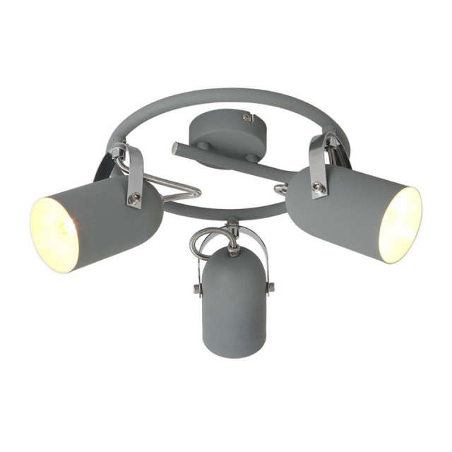Plafoniera gri din metal cu 3 becuri Gray Spiral Avi Candellux