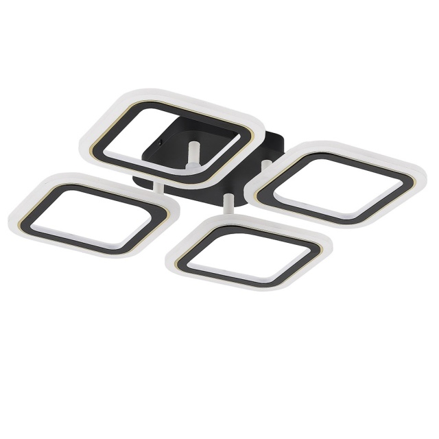 Plafoniera neagra/argintie din metal cu 4 LED-uri Stellar Zuma Line