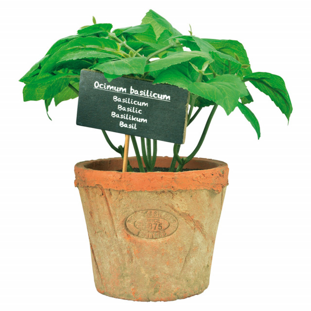 Planta artificiala cu ghiveci multicolora din ceramica 19 cm Basil L Esschert Design