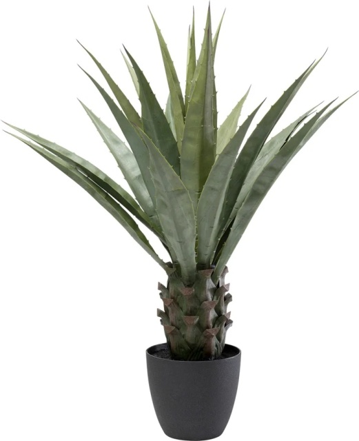 Planta artificiala cu ghiveci verde/gri din plastic 85 cm Agave Kare