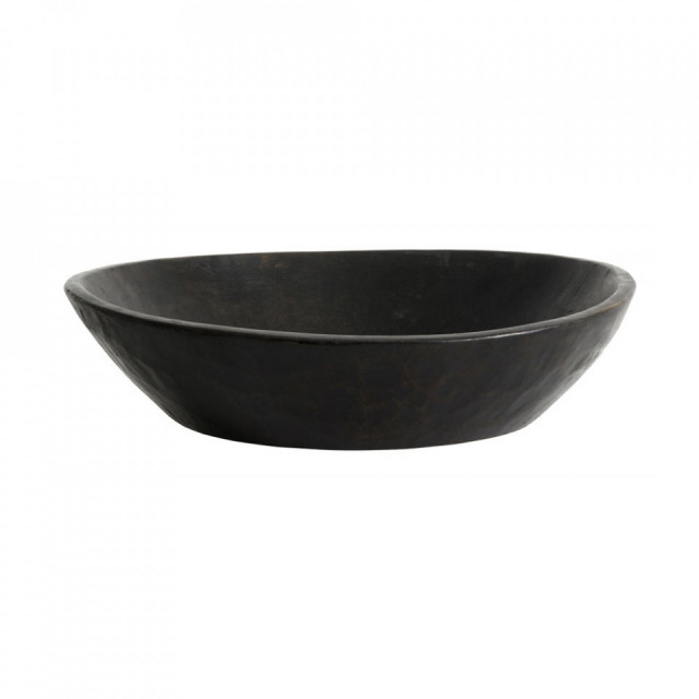 Platou decorativ negru din lemn 40 cm Indian Dish Nordal