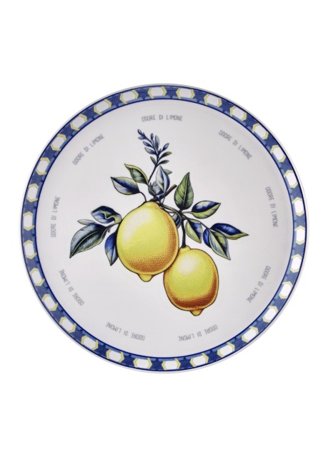 Platou rotund galben/albastru din ceramica 30 cm ODL0006 The Home Collection