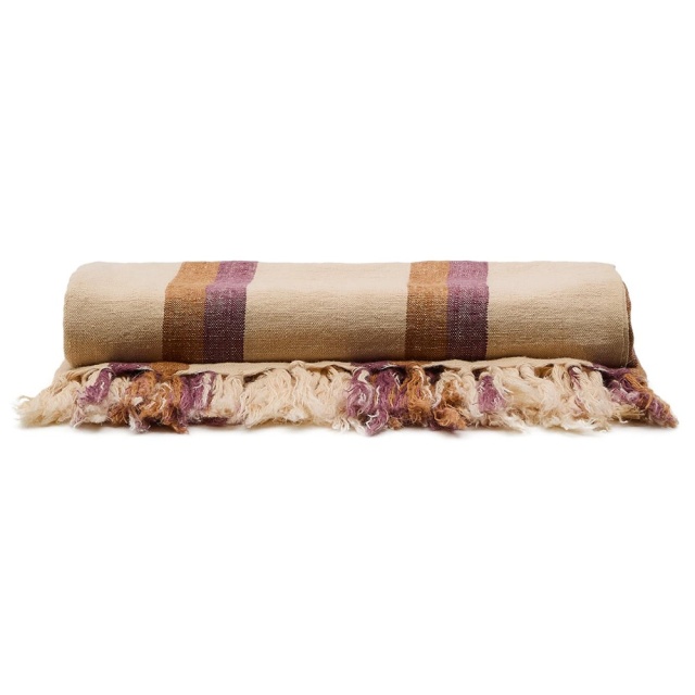 Pled multicolor din fibre naturale 130x170 cm Arven Kave Home