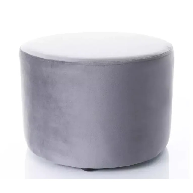 Puf rotund gri inchis din catifea 43 cm Doti A The Home Collection