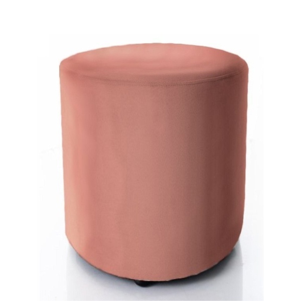 Puf rotund roz din catifea 33 cm Doti C The Home Collection