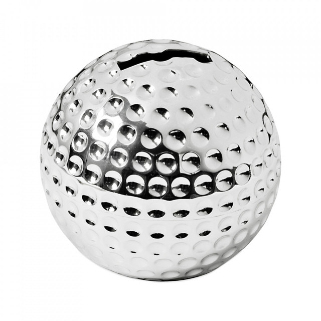 Pusculita din metal argintat 8 cm Golf Ball Edzard