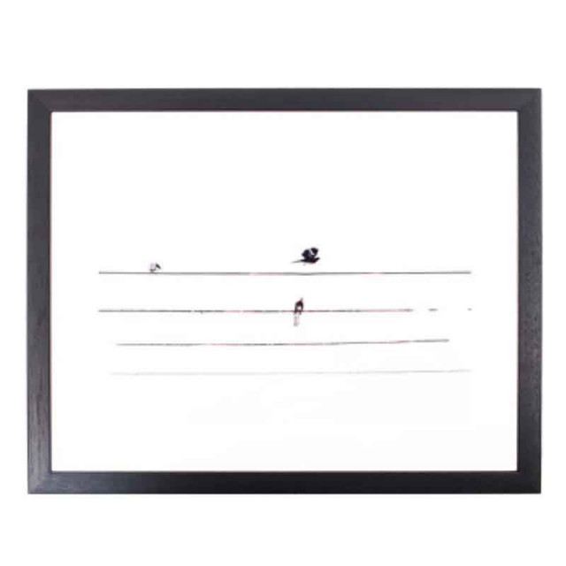 Rama foto neagra din lemn si sticla 44x54 cm Bird On The Wire LifeStyle Home Collection