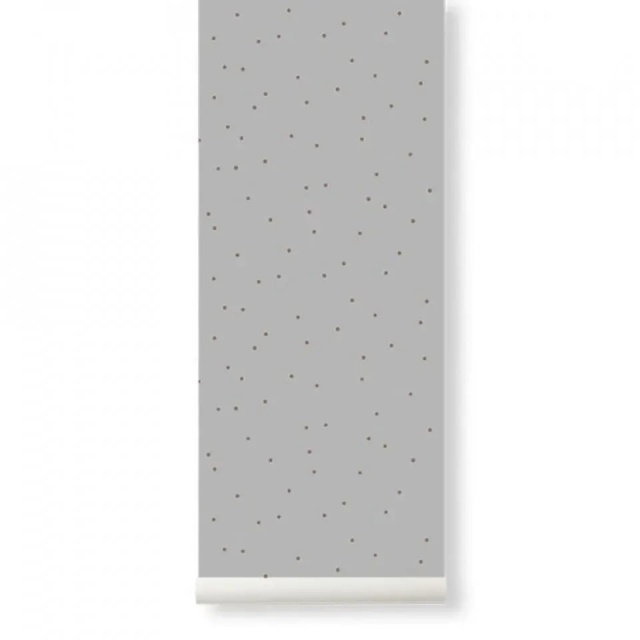 Rola tapet gri din hartie 53x1000 cm Dot Ferm Living